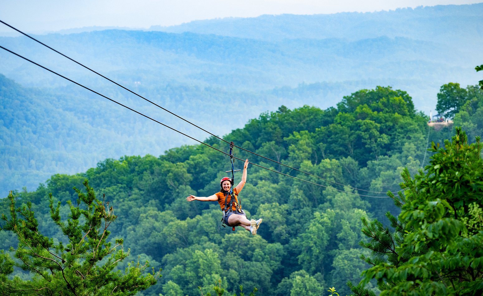 Ziplining is one of the best things to do in Gatlinburg and Pigeon Forge